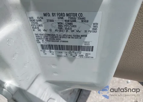 2006 Lincoln Mark Lt из США, поврежденный, VIN 5LTPW185X6FJ18689